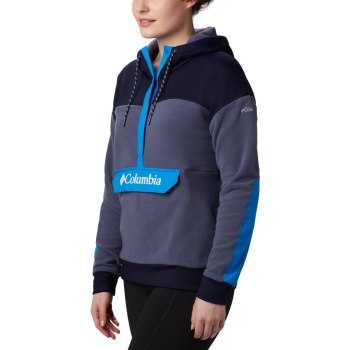 Columbia Ženske Majice S Kapuljačom - Exploration Fleece Anorak Tamnoplave | BLCR-84615